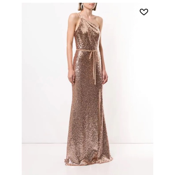 Marchesa Notte Bridesmaid or prom gold gown - Picture 3 of 7